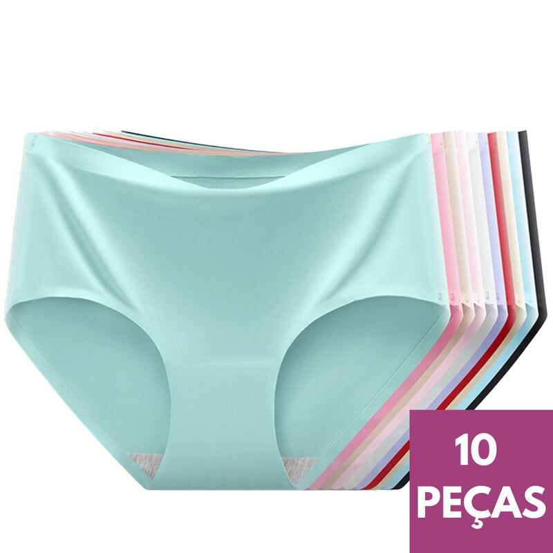 Calcinhas de Seda sem Costura Slim- Compre 5 Leve 10