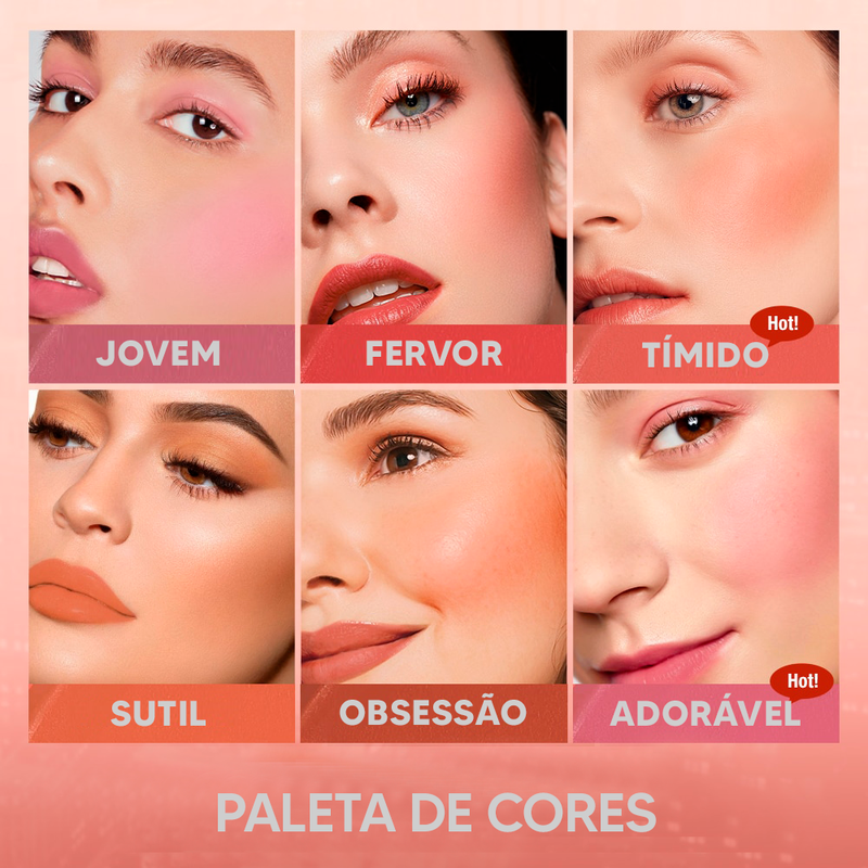 Batom Matte OTWOO 3 em 1 - Boca, Sombra e Blush