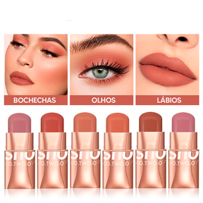 Batom Matte OTWOO 3 em 1 - Boca, Sombra e Blush