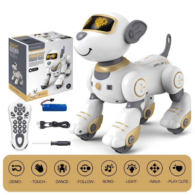 Robo cão ,Comando de Voz Programável, Robodog é Sensível ao Toque e musical