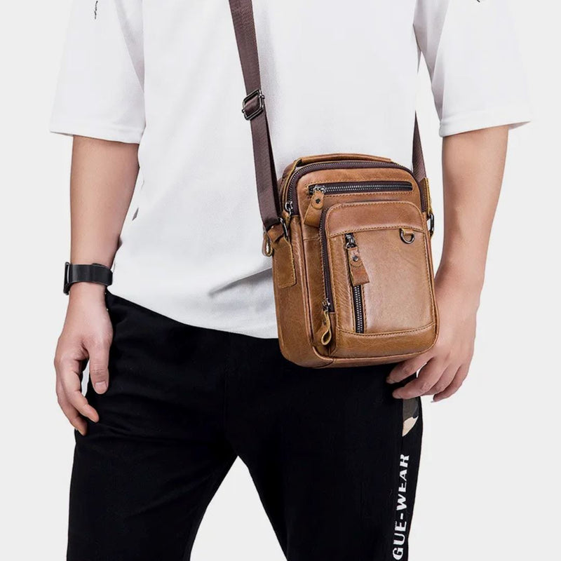 Bolsa Masculina de Couro Compacta