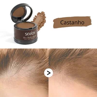 Pó Maquiagem para Cabelo a prova D'agua - SEVÍCH Maquiagem - 05 (51,35) Shop Lux Castanho 