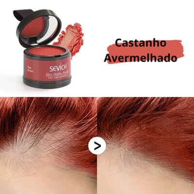 Pó Maquiagem para Cabelo a prova D'agua - SEVÍCH Maquiagem - 05 (51,35) Shop Lux Castanho Avermelhado 