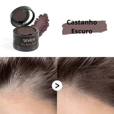 Pó Maquiagem para Cabelo a prova D'agua - SEVÍCH Maquiagem - 05 (51,35) Shop Lux Castanho Escuro 