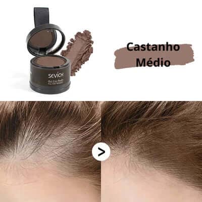 Pó Maquiagem para Cabelo a prova D'agua - SEVÍCH Maquiagem - 05 (51,35) Shop Lux Castanho Medio 