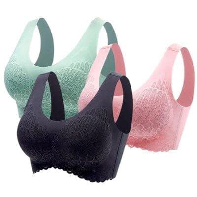 Sutiã Confort 5D - COMPRE 1 LEVE 3 Shop Lux Preto Rosa Verde PP 